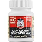 JUNG KWAN JANG Korean Red Ginseng Extract Capsules Plus | All-in-1 Focus Pills for Men & Women | Natural Energy Supplements, Circulation, Immune Support | 30 Capsules
