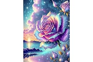 IJBNHD Paint by Numbers for Adults, DIY Rose Painting by Number Kits On Canvas for Beginners, Oil Painting Acrylic Paints for Home Wall Decor (Without Frame,12 * 16 inch)