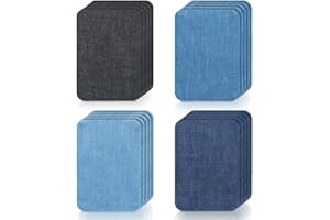 20 Pieces Jeans Denim Patches, Premium Quality Denim Iron-on Jean Patches, 4 Shades of Blue Iron On Pants Patches for Holes C