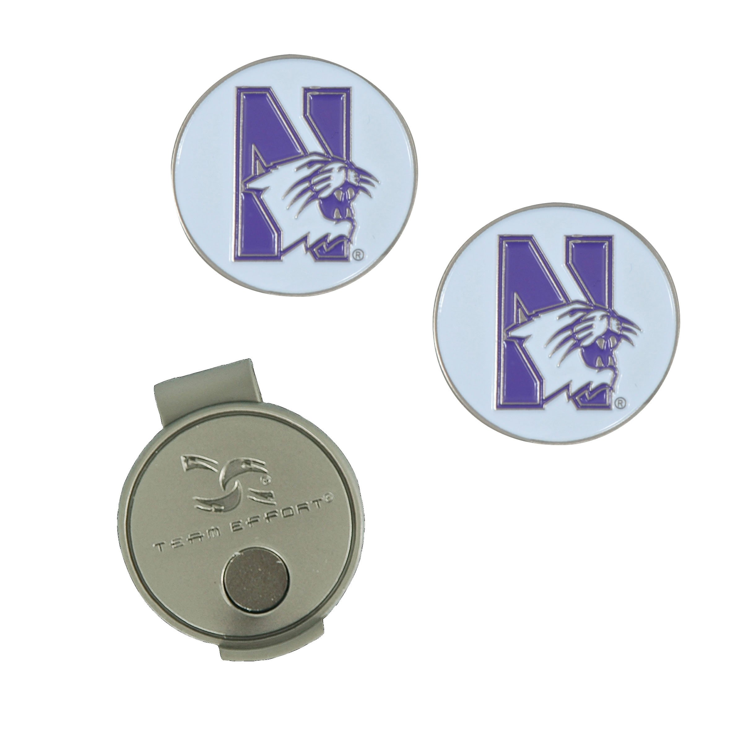 Team Effort Northwestern Wildcats Hat Clip & 2 Ball Markers