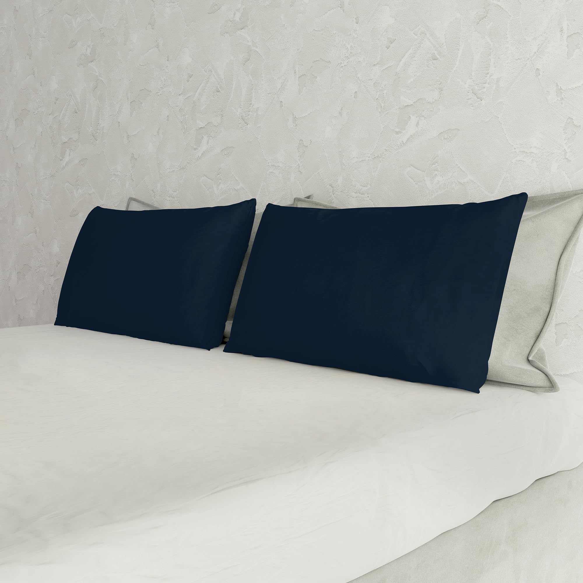 Italian Bed Linen Max Color couple of plain color pillowcases