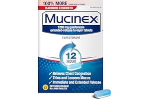 Mucinex 12 Hour Maximum Strength 1200 mg Guaifenesin Extended-Release Tablets for Excess Mucus Relief, Expectorant Aids Excess Mucus Removal, Chest Congestion Relief, 28 Tablets