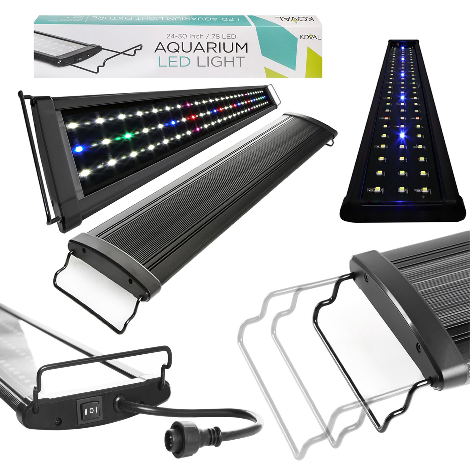 Koval Inc. 78 LED Aquarium Lighting for 24 inch 30 inch Fish Tank