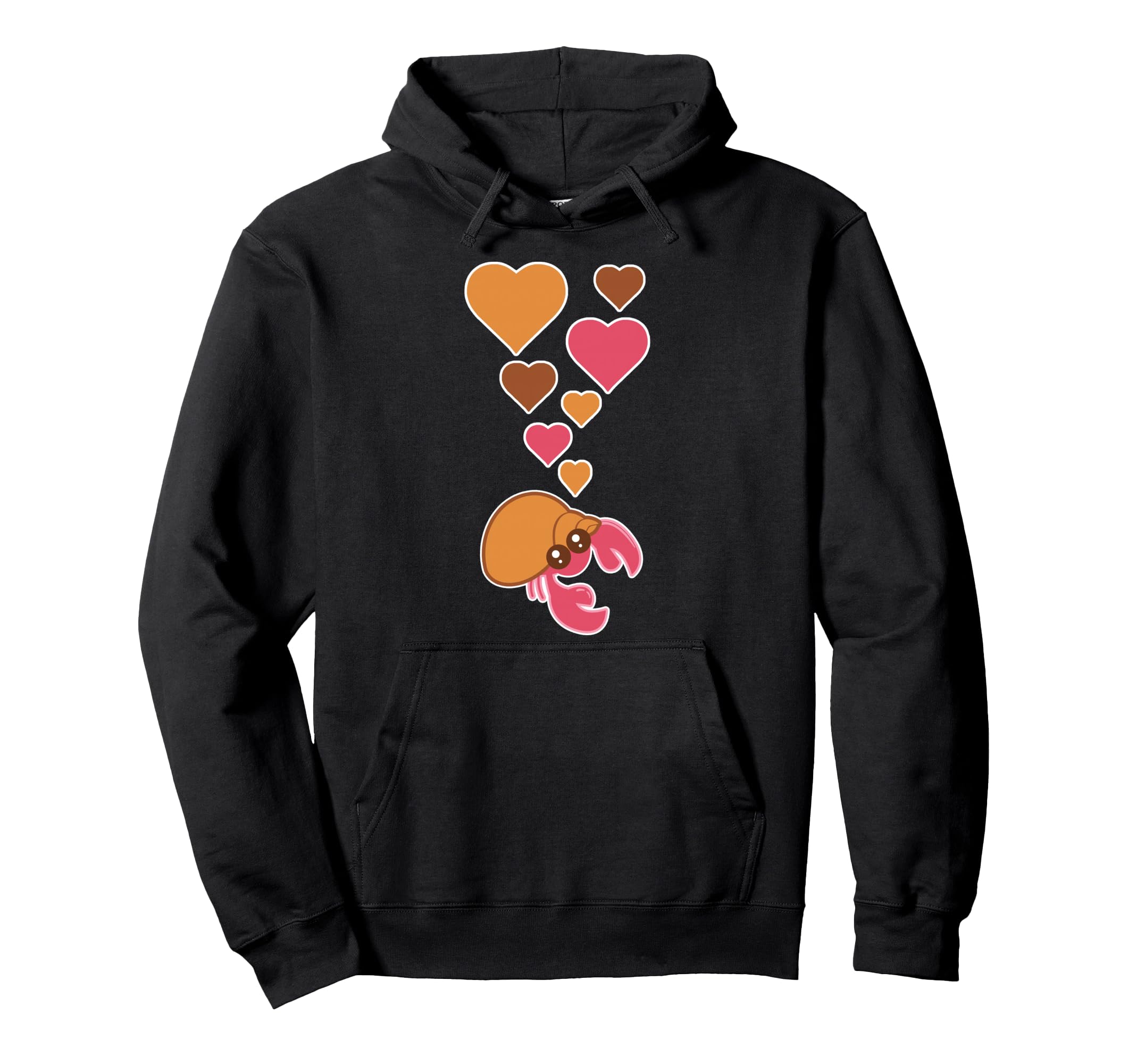 Cute Hermit Crab With Hearts Pullover Hoodie