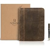 Leather Padfolio with Zipper – Business Portfolio for Men and Women, Legal Pad Portfolio, Leather Folder, Professional Padfolio for Meetings and Interviews