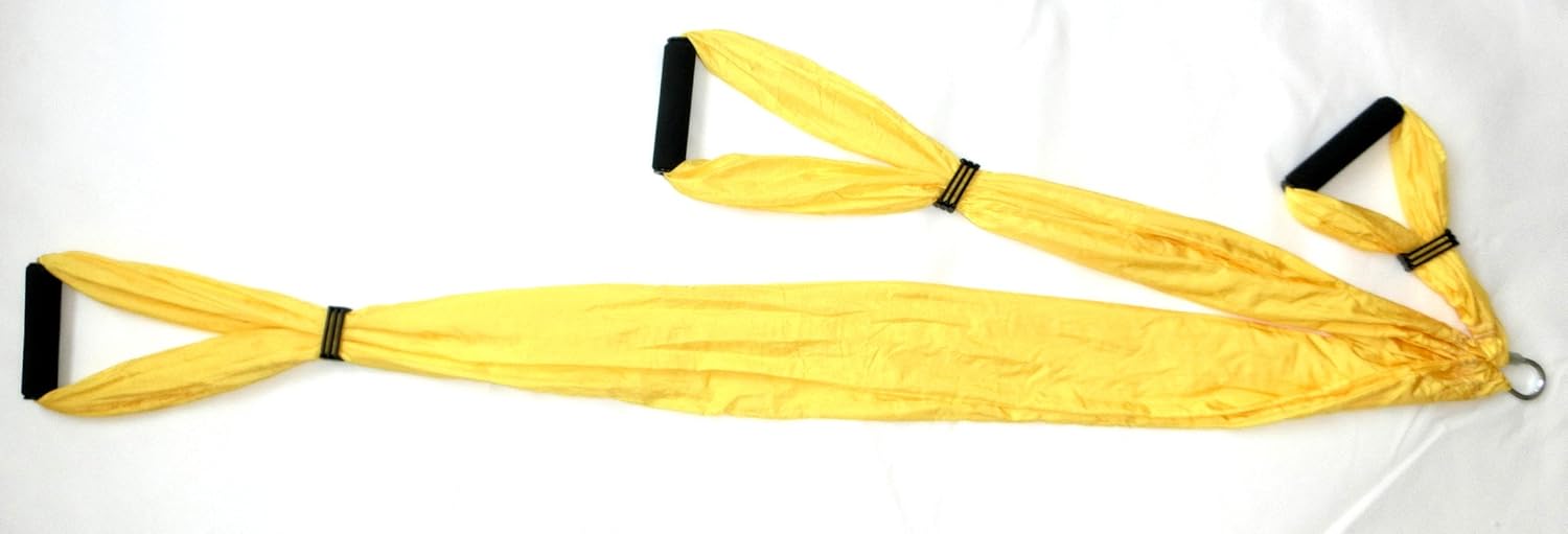 Karriw Aerial Anti-Gravity Yoga Hammock Swin Fitness Inversion Pilates Yoga Trapeze/Yoga Swing/Sling/Inversion Tool (Yellow) : Sports & Outdoors