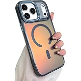 SAKUULO Magnetic Case for iPhone 17 Pro Max Compatible with Magsafe, Bling Laser Iridescent Florescent Crystal Sparkly Luxury Shockproof Protective Cover for Women Men, Black