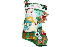 MerryStockings Toymaker Santa 18" Inch: Felt Christmas Stocking Kit - Make Your Own Stocking with Embellishments and Sequins - DIY Christmas Stockings Craft Kit