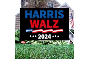 Probsin Harris Walz 2024 Yard Sign Double Sided 16" x 24" Voted for Harris Walz President VP Election Support Black Sign Outdoor Decorations for Indoor Outdoor Lawn, Garden, Window, Party Supplies