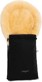 Lammfell-Fußsack OSLO für Babywanne von WERNER CHRIST BABY – universal Winterfußsack aus medizinischem Fell, für Tragetasche, Babyschale & Kinderwagen, in black (schwarz)
