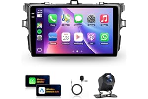 4+64G Car Radio Stereo for Toyota Corolla 2006-2013 Wireless Carplay/Android Auto,Android Car Stereo 9 Inch Touch Screen GPS 