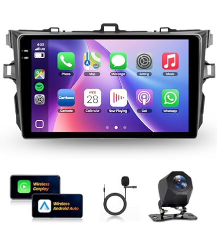 Android 13 Car Stereo For Toyota Corolla 2009-2013 - Wireless CarPlay & Android Auto, 4+64GB