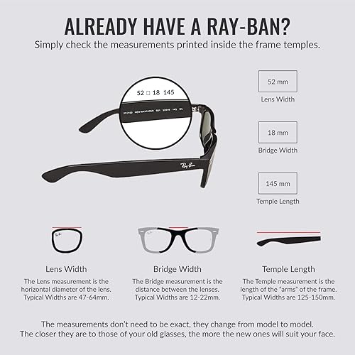 Size Guide Medida Ray Ban RB0840S Mega Wayfarer Sunglasses