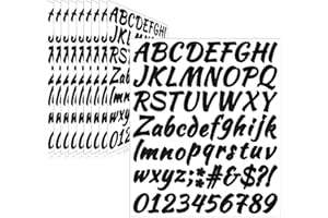 Llewyn 710 Pcs 10 Sheets Letter Stickers,Self Adhesive Waterproof 1 Inch Mailbox Numbers Vinyl Stickers,Alphabet Decals for Water Bottle,Window,Door,Classroom,Car,Laptop,Scrapbook (Black, 1 Inch)