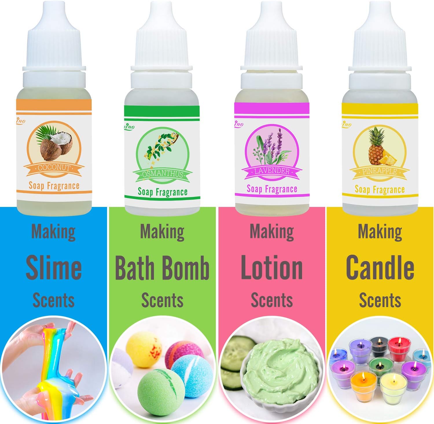 Soap Fragrance Oil, 14 Soap Making Scents Set for Bath Bomb Aroma Soap Making Supplies - Image 5