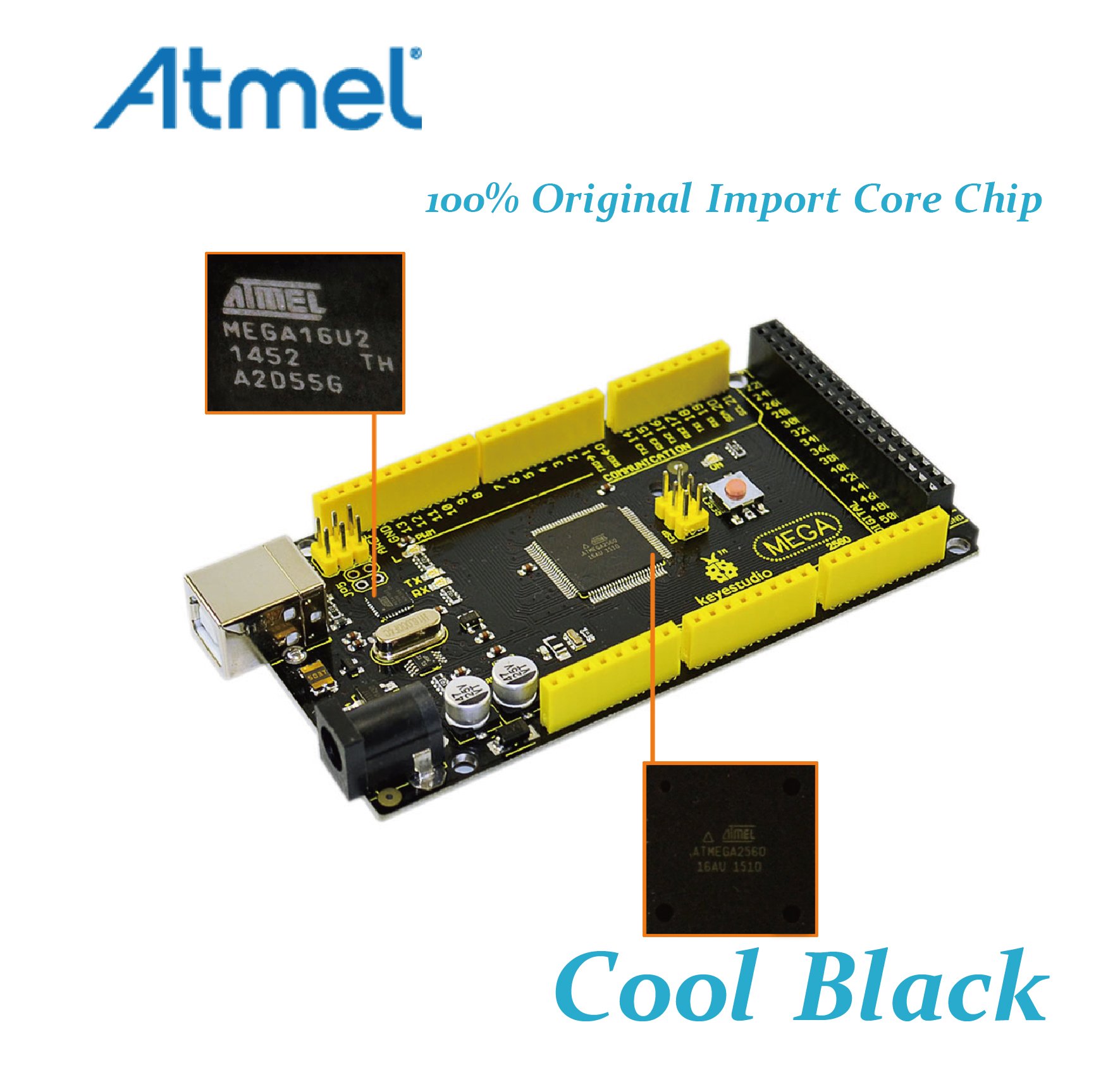 KEYESTUDIO Mega 2560 Board for Arduino Mega 2560 R3 Arduino IDE+USB Cable