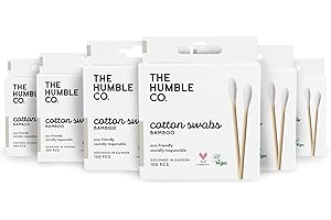 The Humble Co. Bamboo Cotton Swabs (600 count) - Cotton Swabs and Cotton Buds for Ears, Makeup, Pet Care and Cleaning (White)