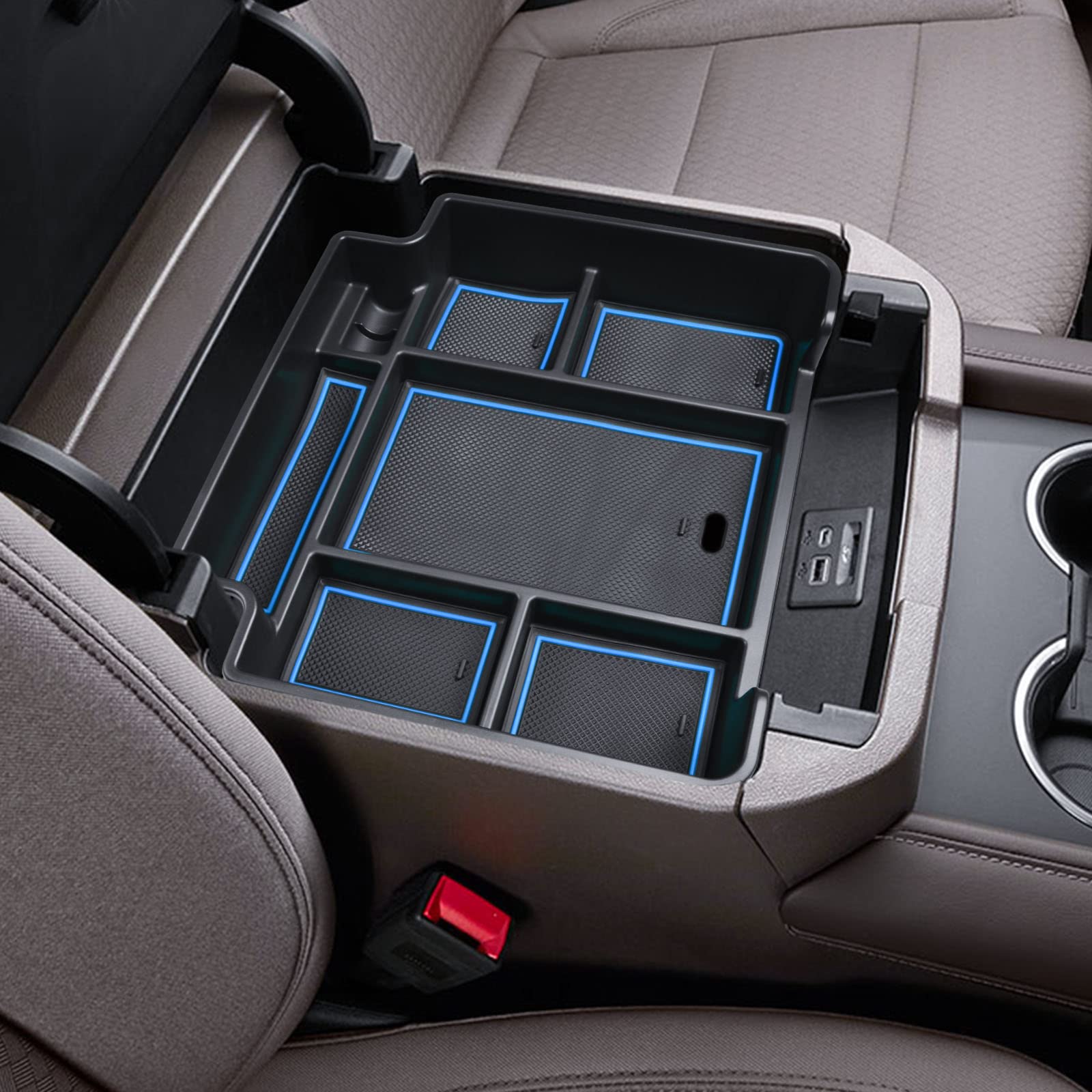 Photo 1 of EDBETOS Center Console Organizer Tray Compatible with Chevy Suburban Tahoe GMC Yukon Accessories 2021-2023 2024,Interior Secondary Storage Box, Standard Console w/Charging Socket Only