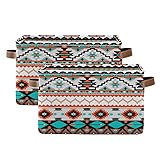 Ethnic Aztec Print Storage Basket Native American