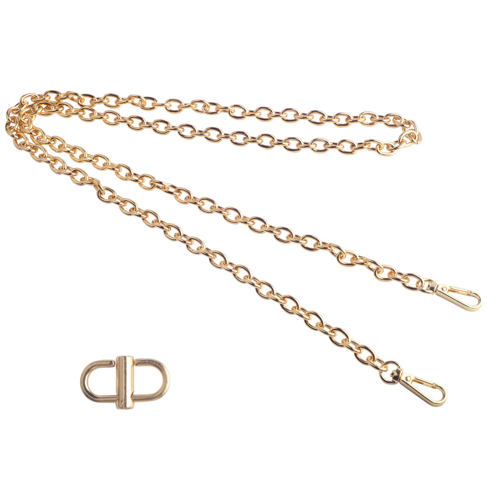 BEAULEGAN Chain Strap Replacement for Handbag Shoulder Crossbody Bag, 130 cm Long, with an Adjustable Clasp (Gold)