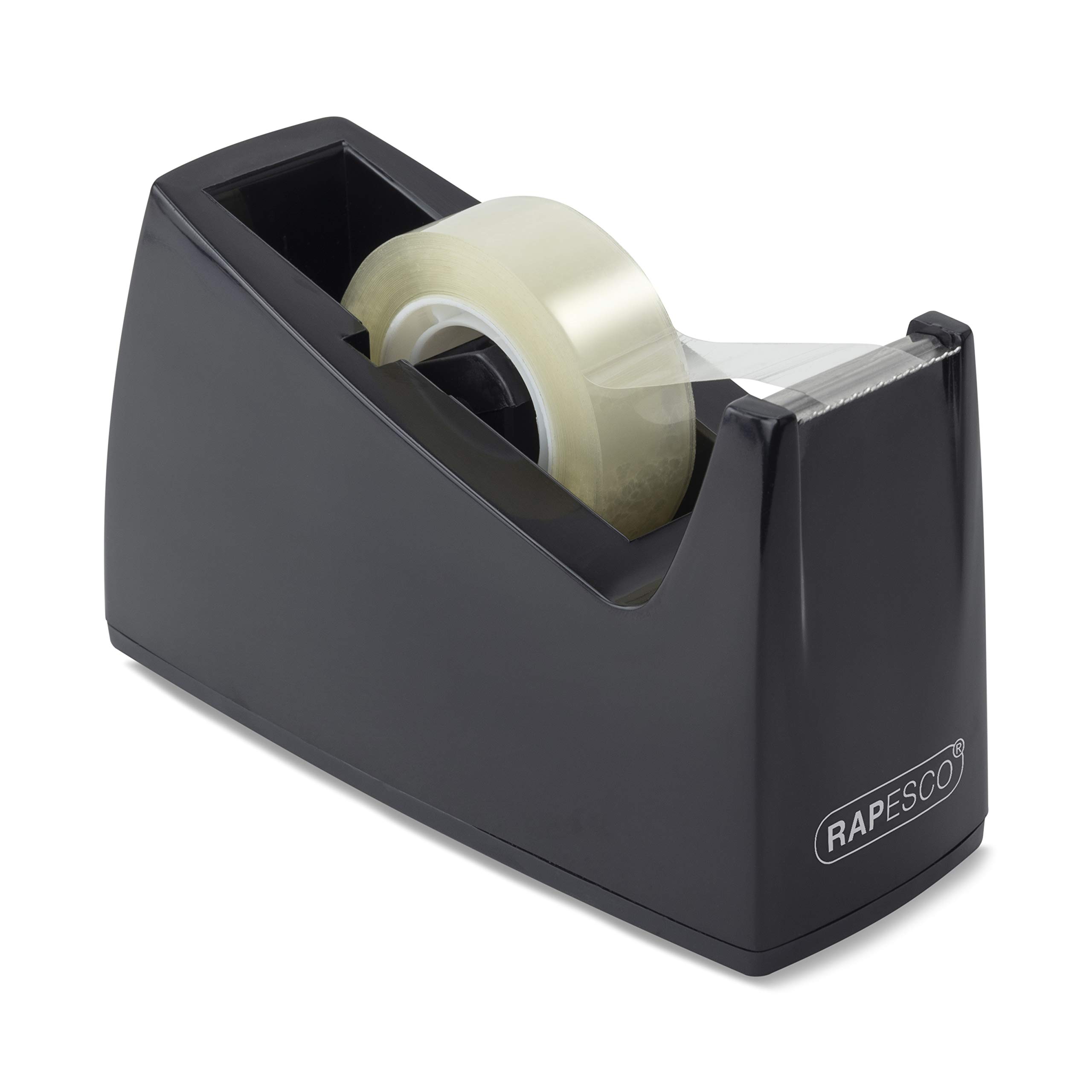 Rapesco RPTD30BK 300 Tape Dispenser for Rolls with 1" (25 mm) Core, Tape Not Included, Black