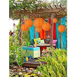BEISHIDA Orange Round Paper Lanterns Decorative
