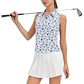Turnhier Womens Sleeveless Golf Polo Shirts Quick Dry Collared V Neck Tennis Athletic Tank Tops