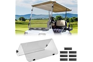 KEMIMOTO Golf Cart Windshield Compatible with Club Car DS (1982-2000), Foldable Replacement Windshield with Anti-UV and Impact Resistant Acrylic