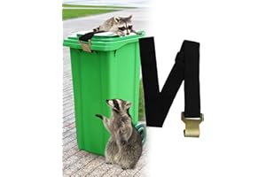 WHTAWTAW Bear Proof Trash Can Lid Lock, Universal Adjustable Garbage Can Locks for Raccoons Squirrels Dogs, No-Drill Trash Bin Security Strap Outdoor to Prevent Animals and Strong Winds