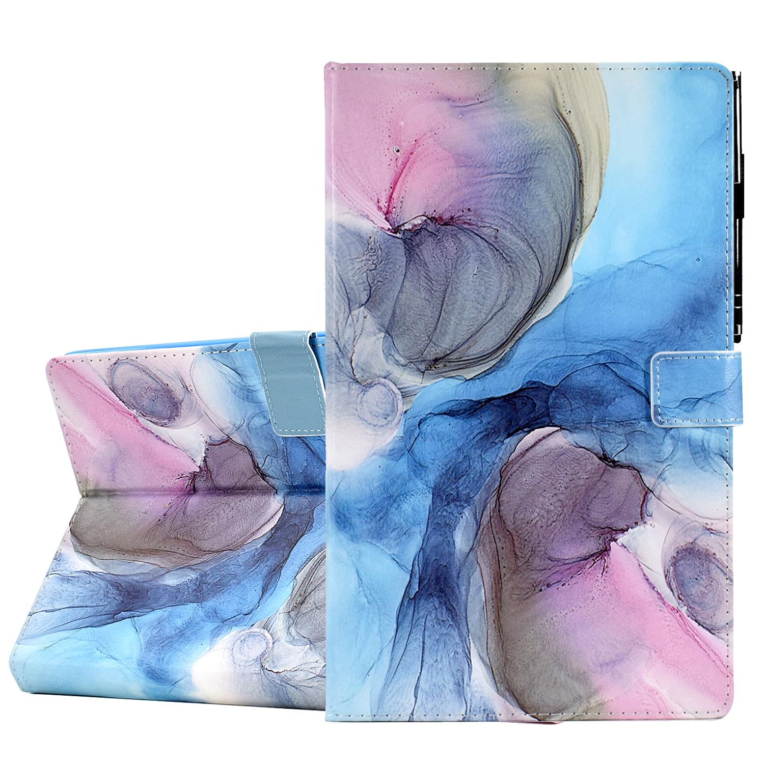 KEROM Case for iPad 9th/8th/7th Generation iPad 10.2 inch Case, PU Leather Stand Folio Cover Case for iPad 9th Generation 2021/iPad 8th Gen 2020/iPad 7th Gen 2019, Auto Sleep/Wake - Blue Gray Marble