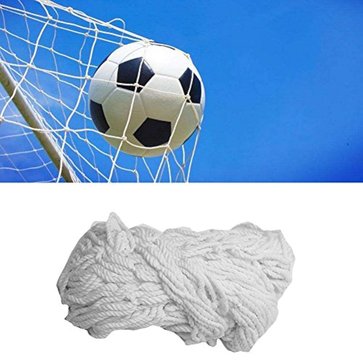Tbest Football Soccer Goal Net Replacement (12X6FT) - White Polypropylene (PP) Net for Soccer Goal Post - Heavy Duty, Durable, Easy Setup & Takedown