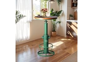Topower Industrial Bar Table 38.58-48.43" Adjustable Pub Table Kitchen Dining Coffee Bistro Table Antique Green