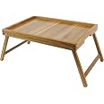 Utoplike Acacia Bed Tray Table For Eating, Breakfast Tray Large With Folding Legs, Wood Serving