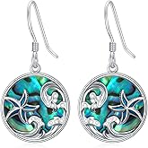 YYmqmq Mermaid/Sea Turtle/Starfish/Whale Earrings 925 Sterling Sliver Ocean Jewelry Animal Dangle Earrings Beach Gifts for Women Girlfriend Mom