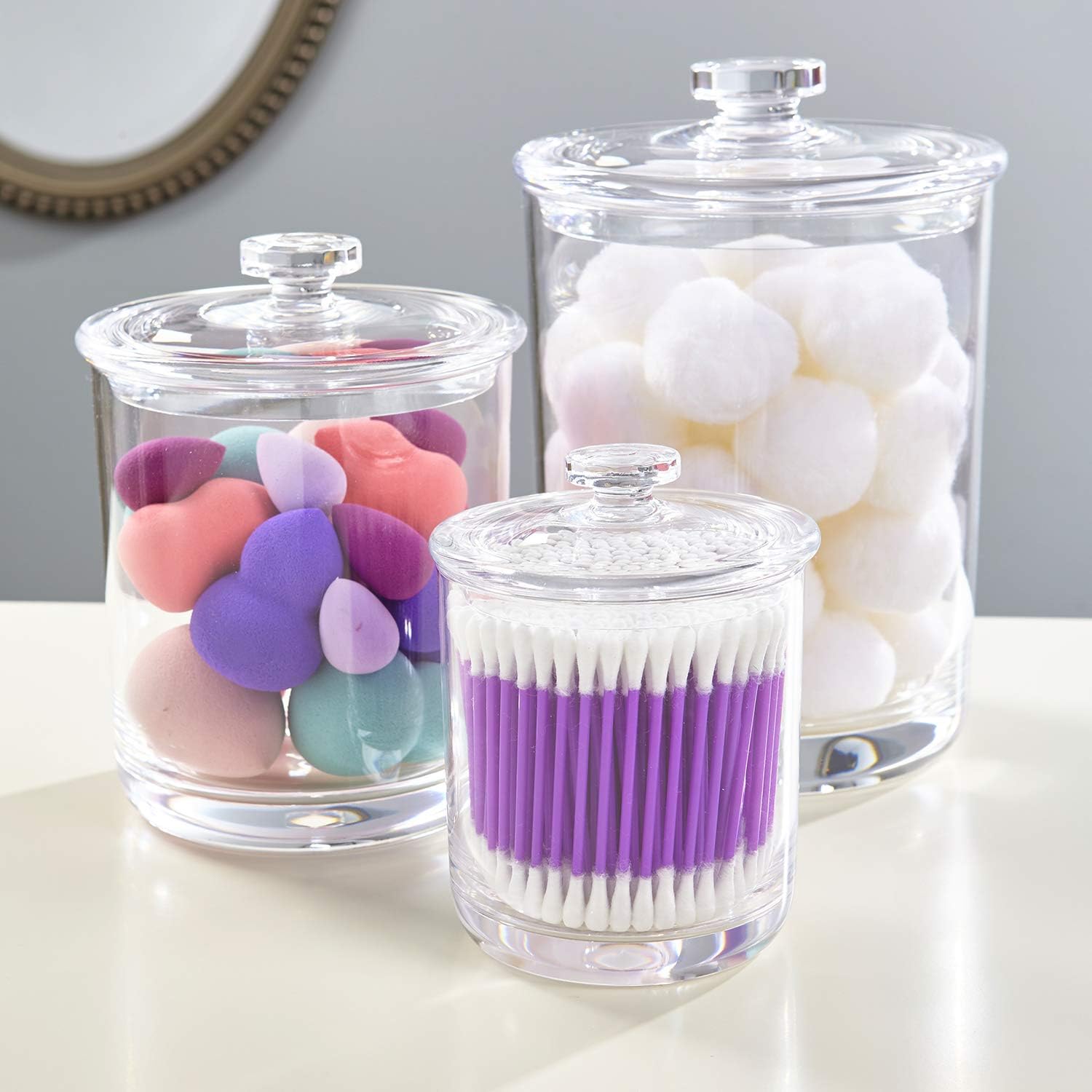 Premium Quality Plastic Apothecary Jars Set of 3 Clear eBay