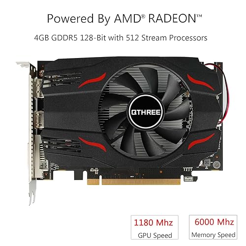 QTHREE AMD Radeon RX 550 Graphics Card,4GB,GDDR5,128-Bit,PC Video Card for  Gaming,PCI Express X8,DirectX