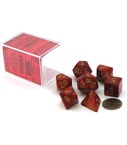 thumbnail image 2 of Scarab Jade/gold Polyhedral 7-Die Set - Wizards Books And Games 2 of 14