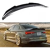 WheelX Rear Trunk Spoiler Compatible with 2014-2020 Audi A3 S3 RS3, High Kick PSM Style Spoiler Fits for 14-20 Sedan 4 Door, Exterior Duckbill Spoiler Wing Lip (Carbon Fiber Pattern)