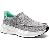 OrthoComfoot Women's Orthopedic Slip On Loafers: Comfortable Orthotic Walking Shoes with Arch Support for Plantar Fasciitis, Canvas Thick Sole Loafers for Foot and Heel Pain Relief