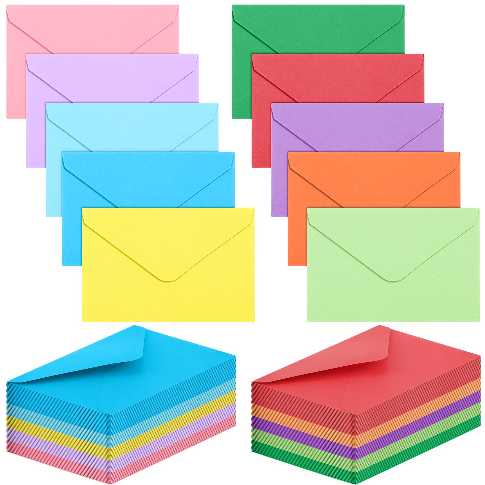 Photo 1 of 500 Pcs Gift Card Envelopes Credit Card Size 4x2.75 Inches Mini Envelopes Bulk Colorful Tiny Envelope for Business Cards, Small Notecards, Self Adhesive, 10 Assorted Colors