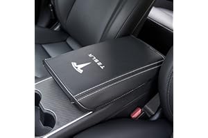 Tesla Model 3/Y Armrest Accessories - Wonarby Center Console Cover for Tesla - Car Armrest Box Cover Decoration Interior for Model 3 2017-2022 2023 2024 or Model Y 2020-2022 2023 2024 - Black