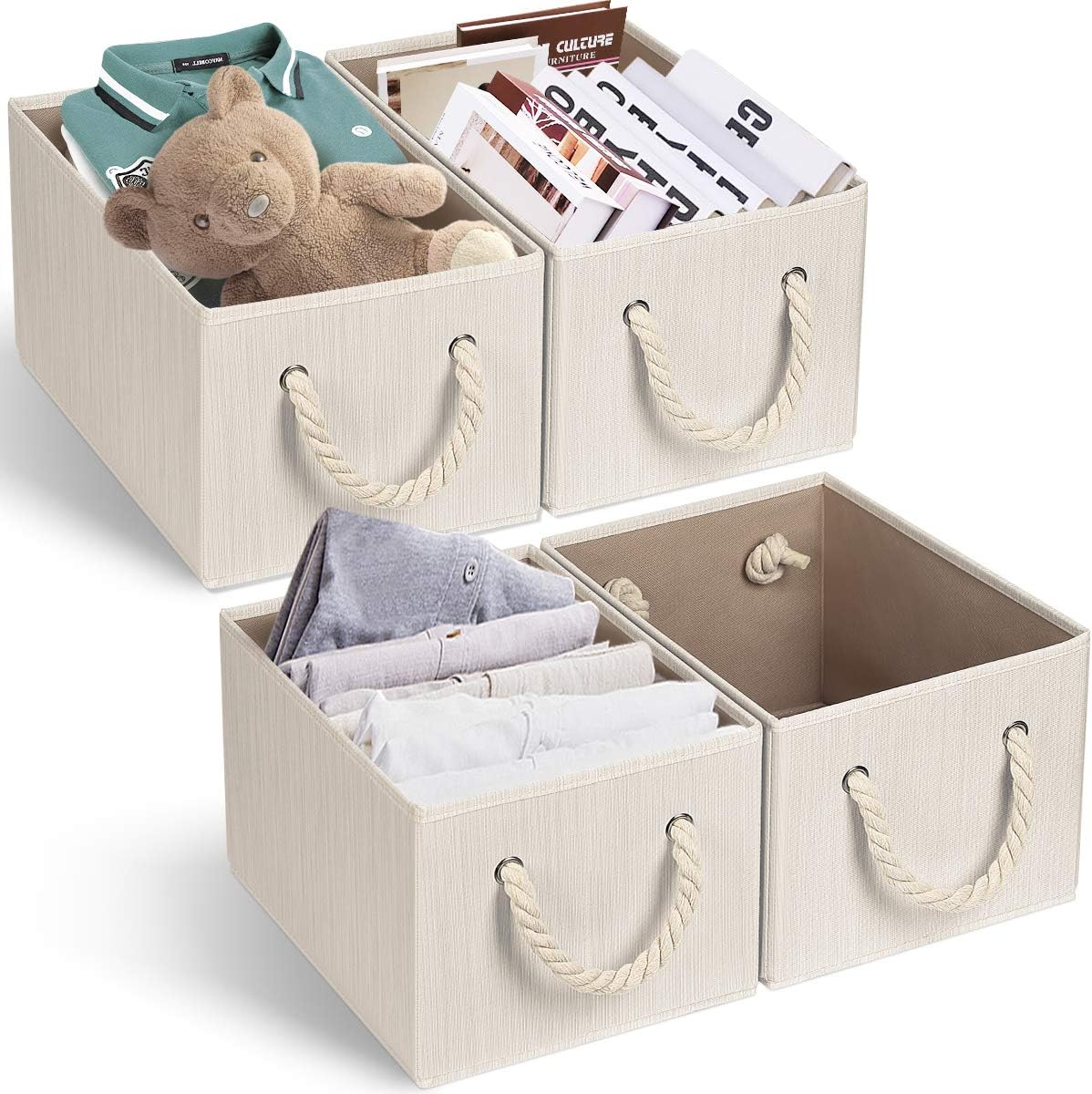 TomCare 4PACK Storage Baskets Fabric Cube Storage Bins