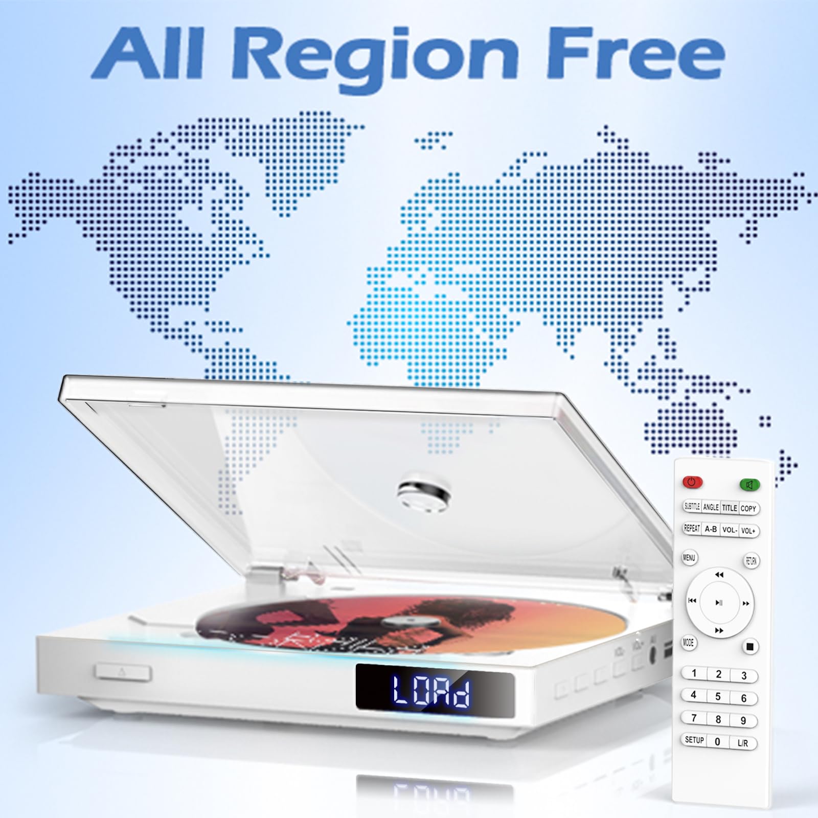 Mini DVD Player for TV, Region Free HDMI DVD Players with Memory Playback, HDMI & AV Output, Super Small DVD Player with USB Input, NTSC/PAL System, HDMI&AV Cables, Remote Control Included