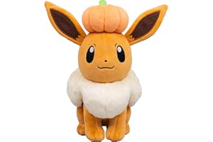 Pokemon Eevee Plush with Pumpkin - 8-Inch Eevee Plush with Unique Accessory
