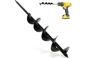 7Penn Garden Plant Flower Bulb Auger 3in x 24in Rapid Planter – Post or Umbrella Hole Digger for 3/8in Hex Drive Drill