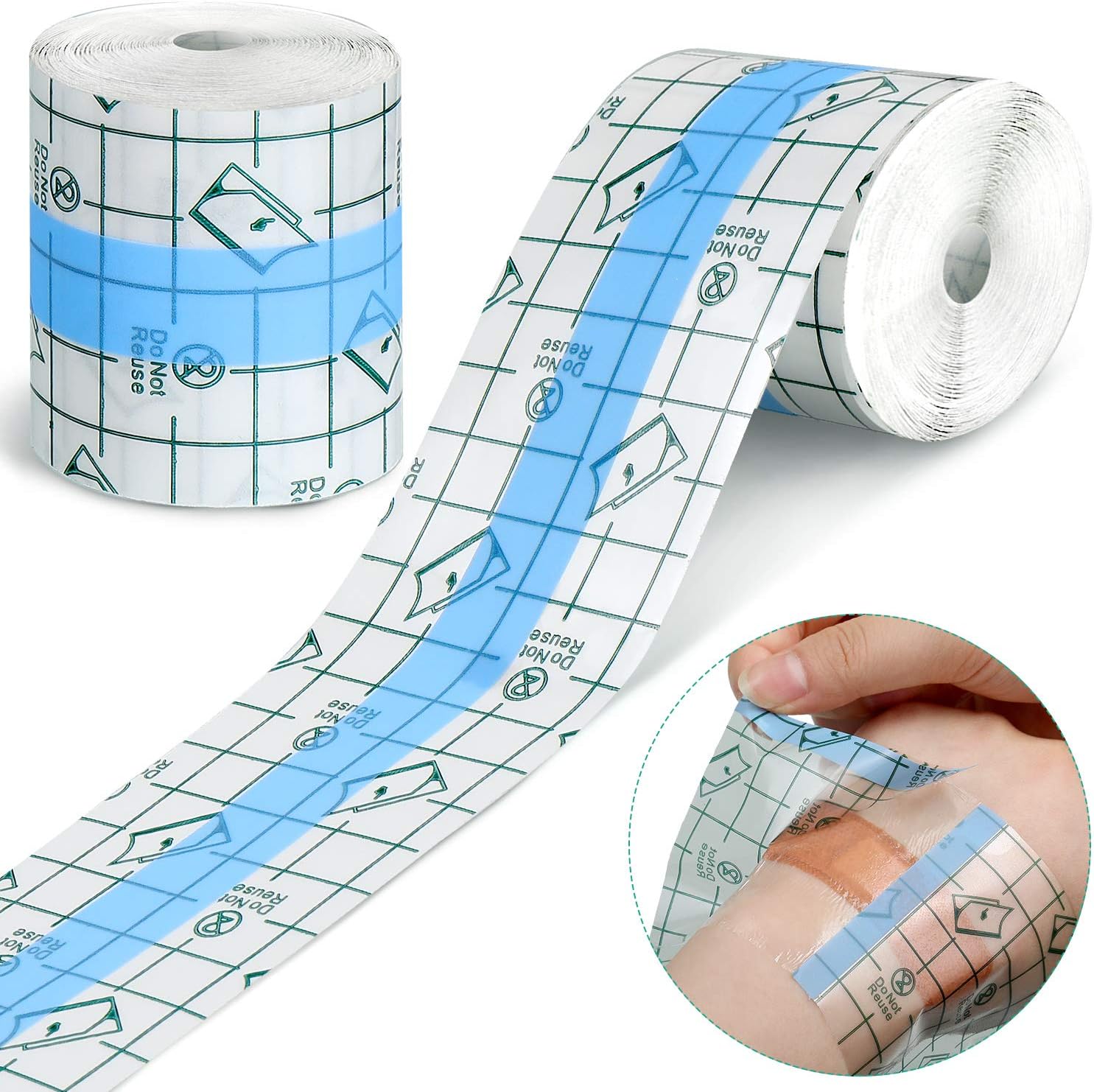 Tondiamo 2 Pieces Transparent Stretch Adhesive Bandage Waterproof Bandage Clear Adhesive Bandages Dressing Tape (2 Inch x 10.94 Yard): Health & Personal Care