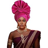 Umailclt African Headpiece Nigerian Headwear,auto gele Nigerian Headwear,Headwraps for Woment,Monochrome Elastic Women's hat