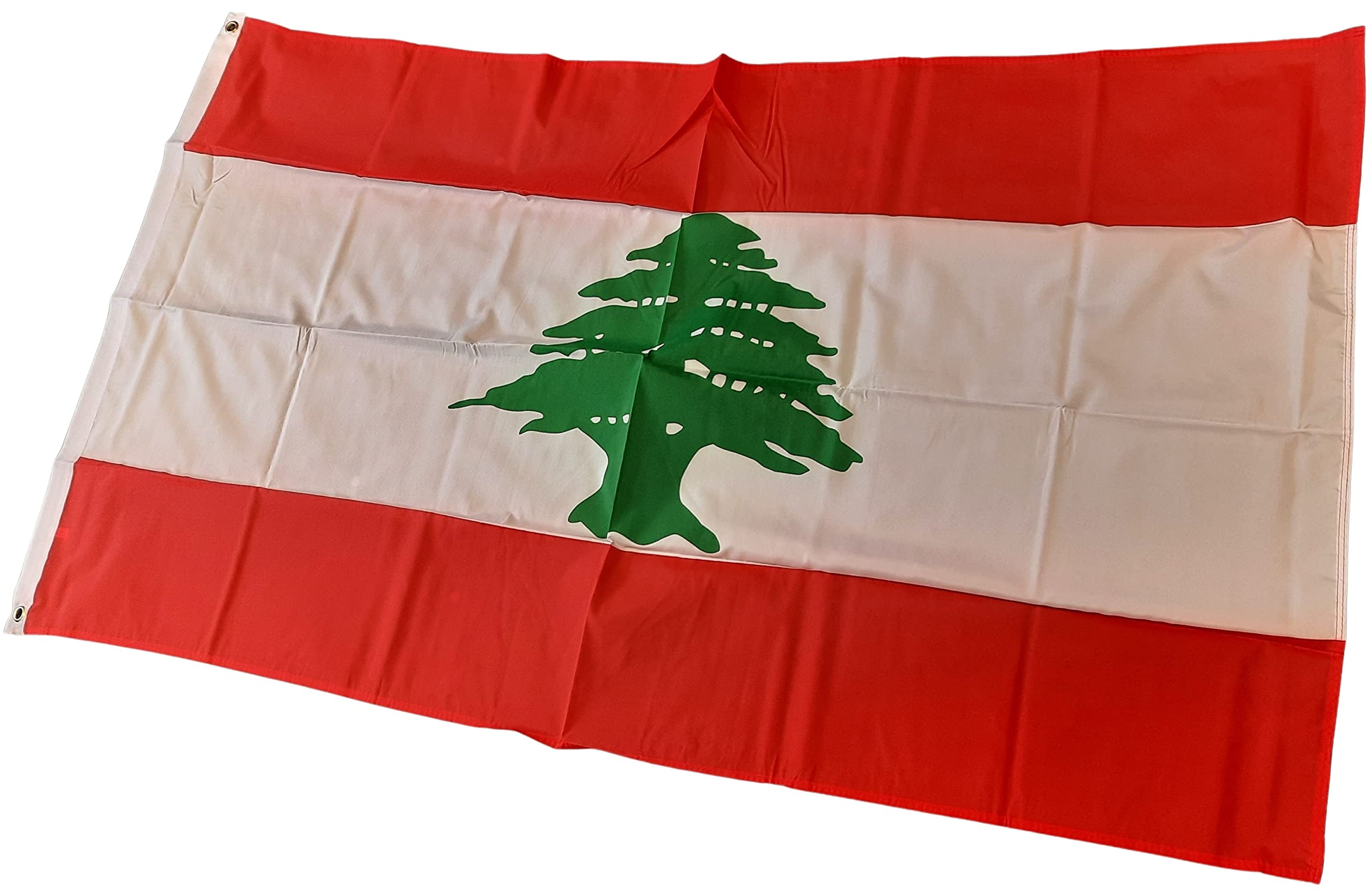 NWFlags Lebanon Flag 5ft x 3ft 75d Premium Polyester Suitable For Flagpoles | Strong Polyester 5x3 foot material Lebanese flag with Eyelets