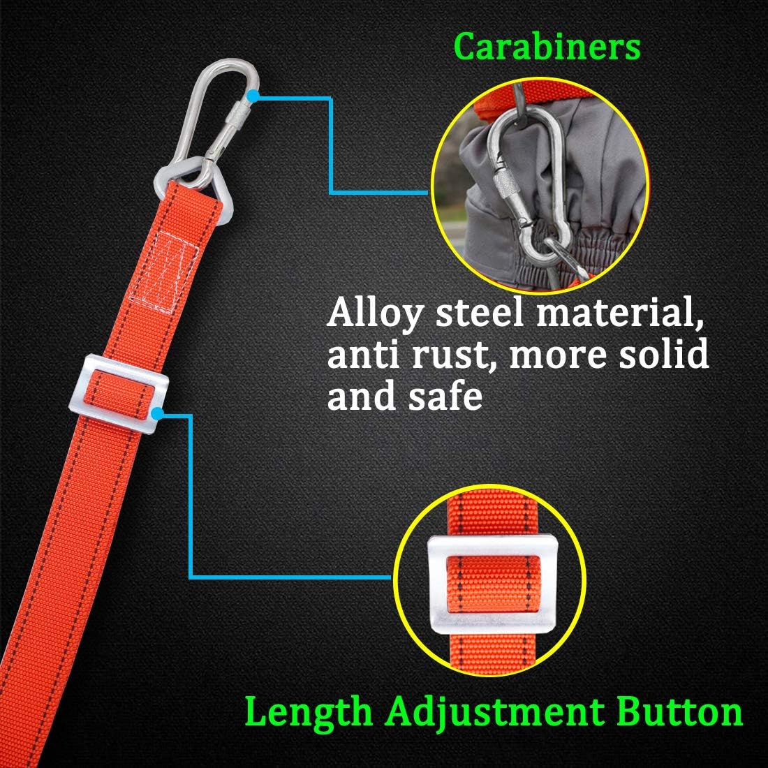 Boaton Hunting Safety Harness, Tree Climbing Belt, Linemans Belt, Add Level of Safety for Hunting, Hanging Stand Or Step, Trimming Tree, Putting Up Deer Stand, Installing Steps, Ladder Or Climbing : Sports & Outdoors