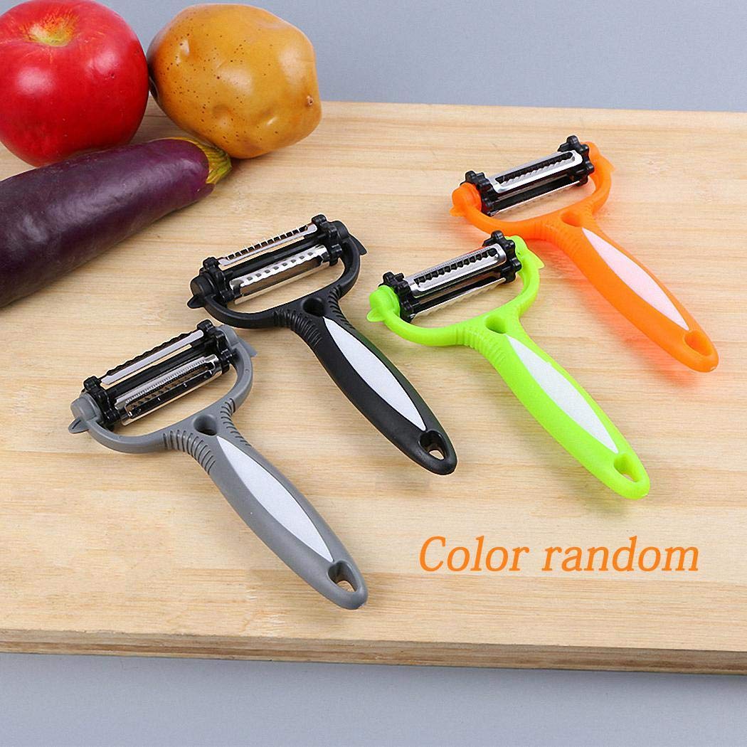 Kikole 3 in 1 Rotating Sharp Fruit Vegetable Peeler Cutter Stainless Steel Slicer Blades Kitchenware